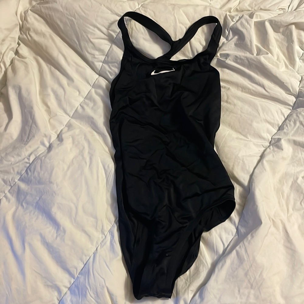 girls nike black racerback swimsuit